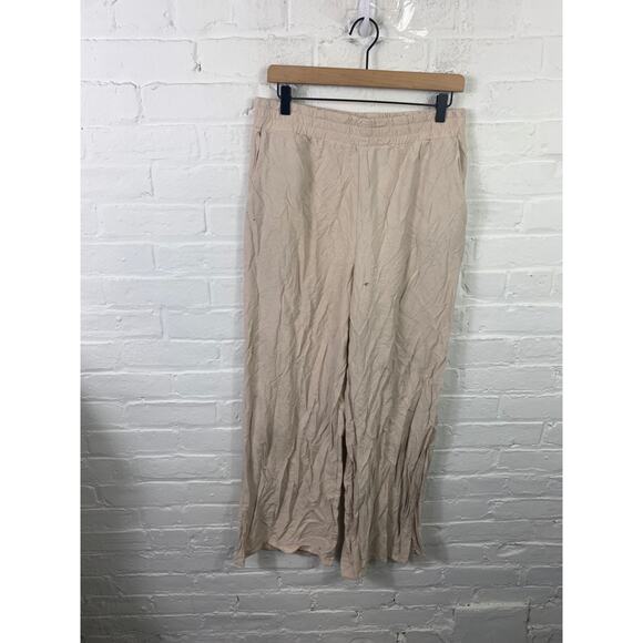 A-Cold-Wall Women's Casual Wide Leg Pant Nylon Stretchable Beige Size Large - Picture 2 of 9